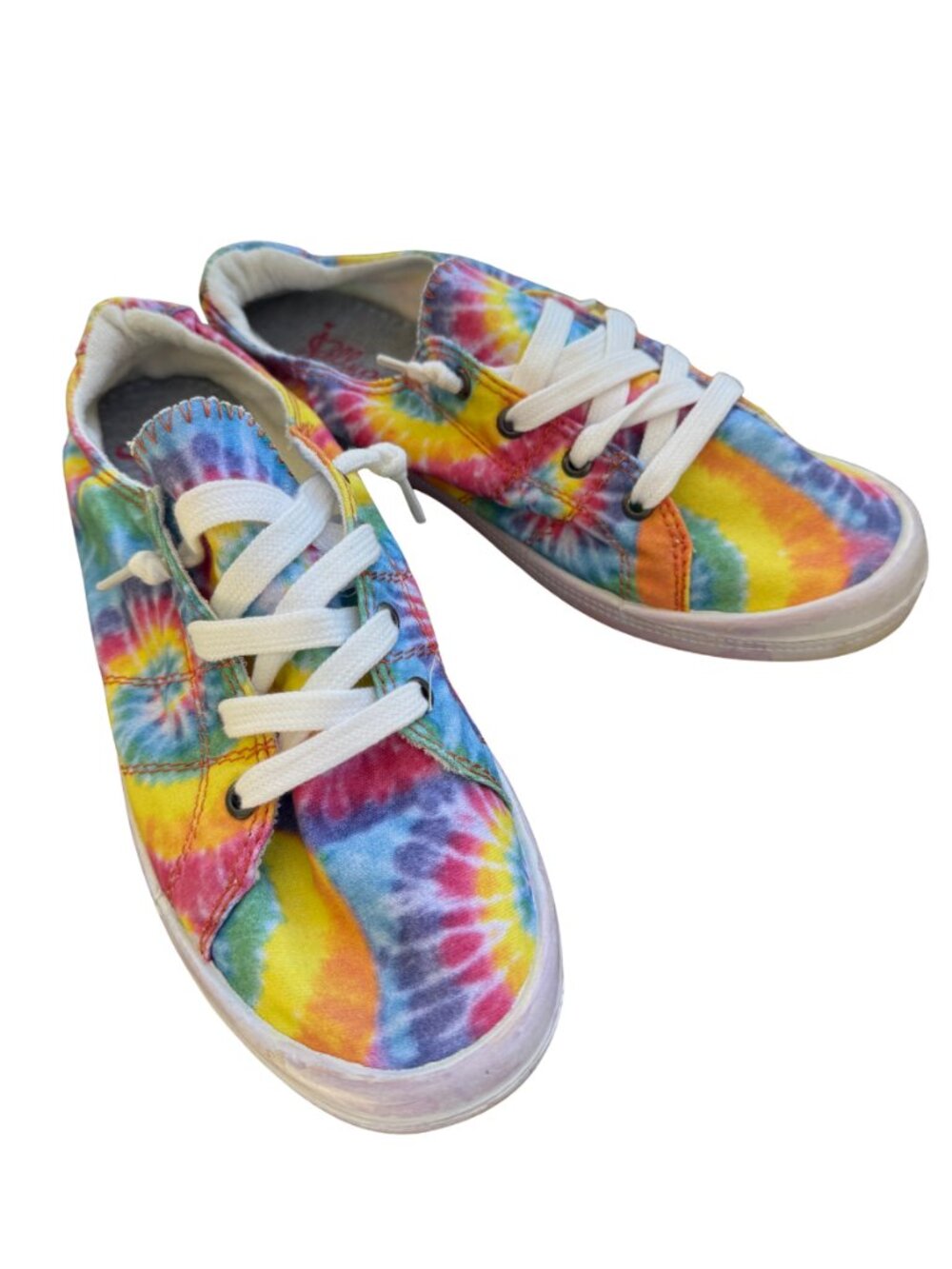 Jellypop Dallas Tie Dye Sneakers Women’s 10 Rainbow Canvas Lace Up Casual